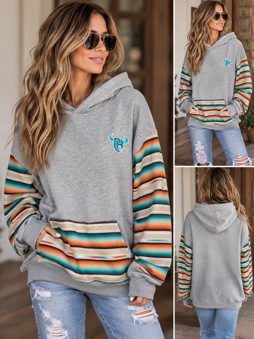 Cowgirl Hardware Hoodie Sweatshirt SZ Large